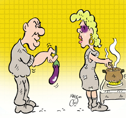Cartoon: Domestic violence (medium) by Hossein Kazem tagged domestic,violence