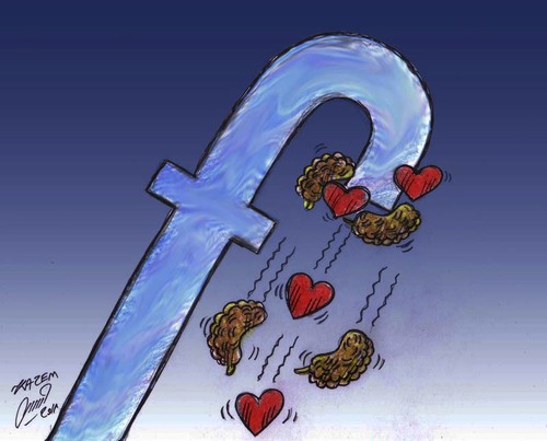 Cartoon: facebook (medium) by Hossein Kazem tagged facebook