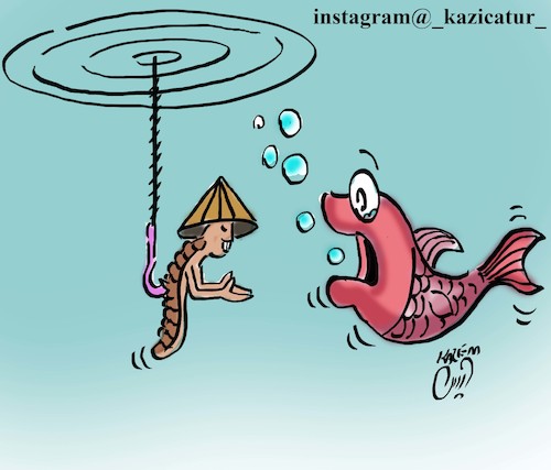Cartoon: fishermanch (medium) by Hossein Kazem tagged fishermanch