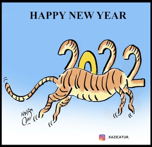 Cartoon: HAPPY NEW YEAR (medium) by Hossein Kazem tagged happy,new,year