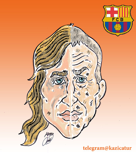 Cartoon: Johan Cruyff (medium) by Hossein Kazem tagged johan,cruyff