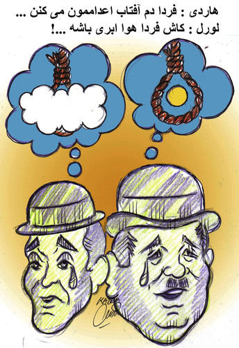 Cartoon: Laurel and Hardy (medium) by Hossein Kazem tagged laurel,and,hardy