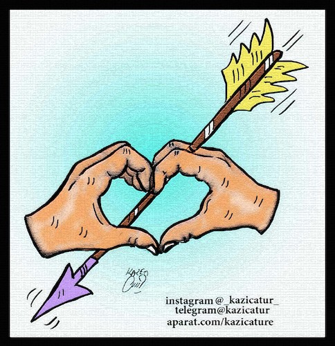 Cartoon: love (medium) by Hossein Kazem tagged love