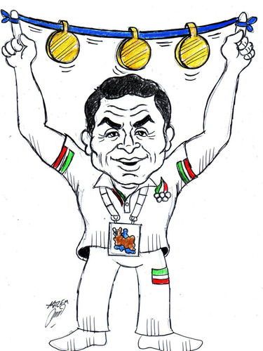 Cartoon: mohammad bana iranian coach (medium) by Hossein Kazem tagged mohammad,bana,iranian,coach