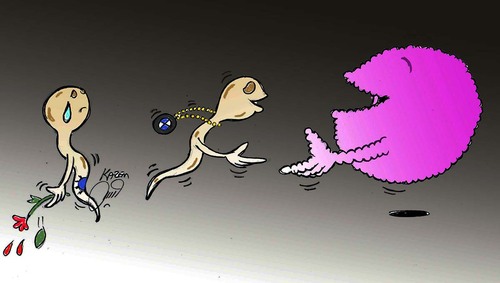 Cartoon: poor sperm (medium) by Hossein Kazem tagged poor,sperm