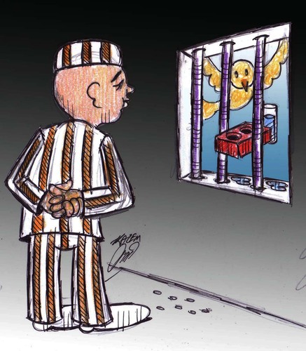 Cartoon: prison (medium) by Hossein Kazem tagged prison