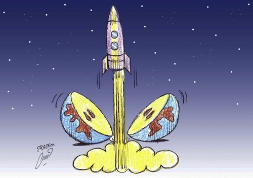 Cartoon: space (medium) by Hossein Kazem tagged space