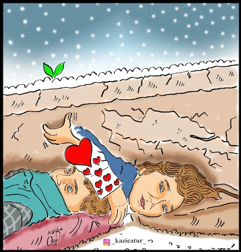 Cartoon: Turkey Syria earthquake (medium) by Hossein Kazem tagged turkey,syria,earthquake