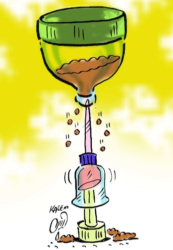 Cartoon: vaxine (medium) by Hossein Kazem tagged vaxine