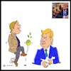 Cartoon: musk child v trump table (small) by Hossein Kazem tagged musk,child,trump,table