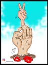 Cartoon: victory (small) by Hossein Kazem tagged victory