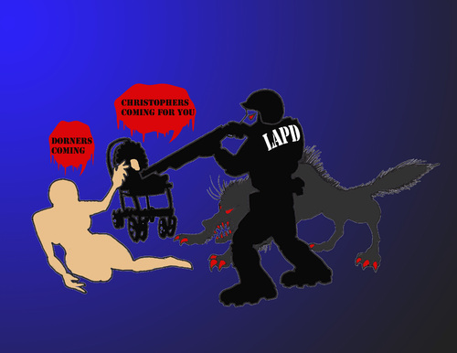Cartoon: American Anti Hero (medium) by DaD O Matic tagged christopherdorner,lapd,coruption,assasination,drones
