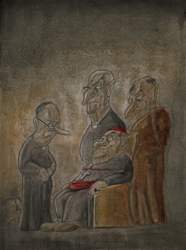 Cartoon: geistiger Stand (medium) by philipolippi tagged kirche,missbrauch,klerus,kardinal,mönch,prister
