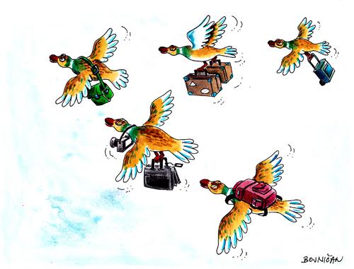 Cartoon: Autumn migration (medium) by bojnican fero tagged migration