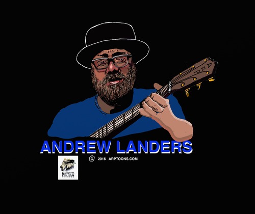 Cartoon: ANDREW LANDERS (medium) by tonyp tagged arp,guitar,singer,usa