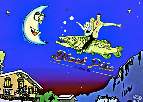 Cartoon: Black Pike Fun (medium) by tonyp tagged arp,black,pike,music,bars
