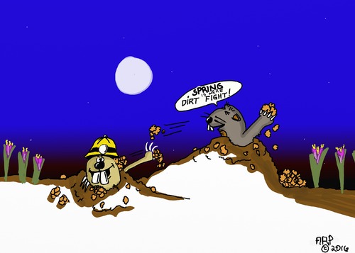 Cartoon: Dirt fight (medium) by tonyp tagged arp,dirt,fight,mole,moles