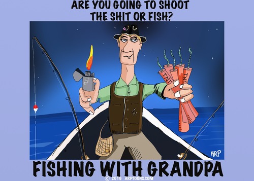 Cartoon: Fishing With Grandpa (medium) by tonyp tagged arp,grand,pa,fish,fishing,boat,tnt