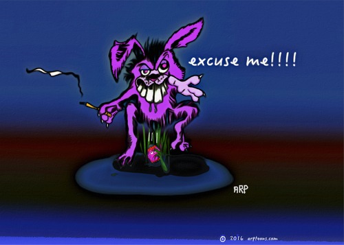 Cartoon: Just laying an easter egg (medium) by tonyp tagged arp,easter,egg,rabbit