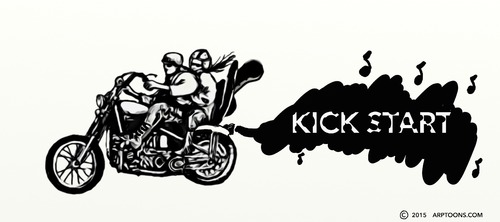 Cartoon: Kick Start Band thingy (medium) by tonyp tagged arp,kick,start,music,arptoons