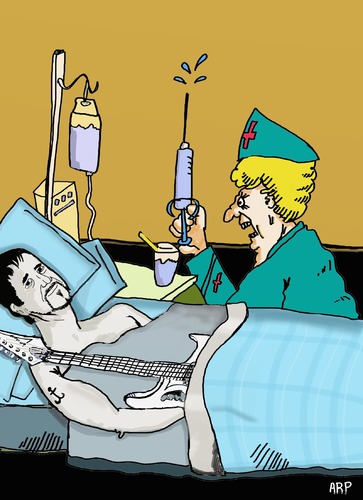 Cartoon: Muscians (medium) by tonyp tagged arp,doctors,surgery,hospital,stay,guitar,music