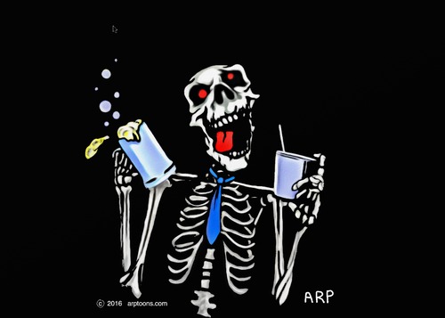 Cartoon: Pick Your Poison (medium) by tonyp tagged arp,skeleton,drinks