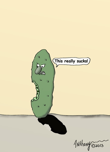 Cartoon: Pickle having a bad day (medium) by tonyp tagged arp,arptoons,wacom,cartoons,pickle