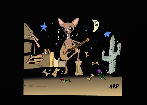 Cartoon: singing (medium) by tonyp tagged arp,music,dog,fire,arptoons