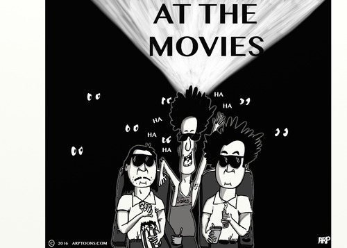 Cartoon: Talking at the movies (medium) by tonyp tagged arp,movies,talking,too,much,popcorn