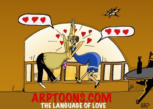 Cartoon: THE LANGUAGE OF LOVE (medium) by tonyp tagged arp,love,language,dance