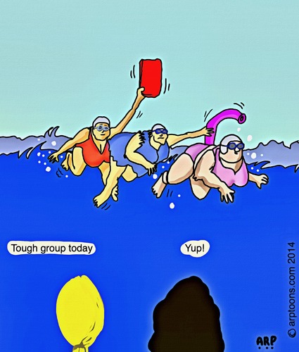 Cartoon: watersizeing (medium) by tonyp tagged arp,water,swimming,class,teacher,arptoons