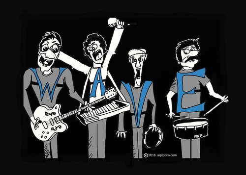 Cartoon: WAVE Guys (medium) by tonyp tagged arp,wave,seattle,radio,music