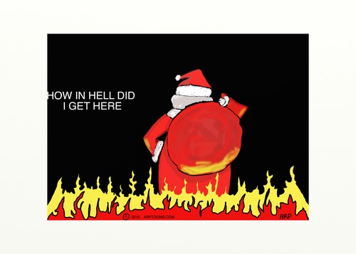 Cartoon: Wrong place (medium) by tonyp tagged arp,santa,fire,oops