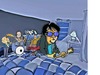 Cartoon: Blue room (small) by tonyp tagged arp,bed,dreams,music,song,tonyp,toys,american,toy,cook,cooking,food