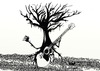 Cartoon: Sketch and tree with a guitar (small) by tonyp tagged arp,tree,guitar,music,sketch