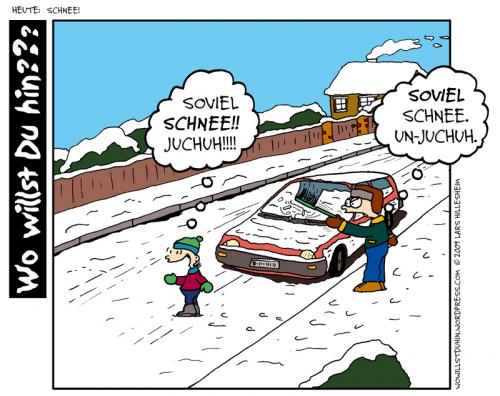 Cartoon: So fiel Schnee! (medium) by The Ripple Brook tagged baby,schnee,auto,fegen,ärger