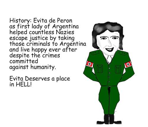 Cartoon: Evita de Peron place in Hell (medium) by Cocotero tagged military,history,argentina