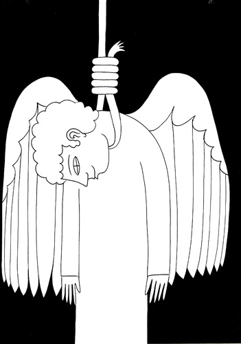 Cartoon: Every time a church bell rings (medium) by baggelboy tagged angel,suicide,death