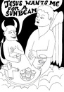 Cartoon: A world of opportunity (small) by baggelboy tagged heaven,hell,devil,angel,cloud,chat,talk,good,bad