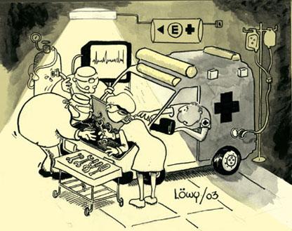 Cartoon: emergency (medium) by dloewy tagged ambulance