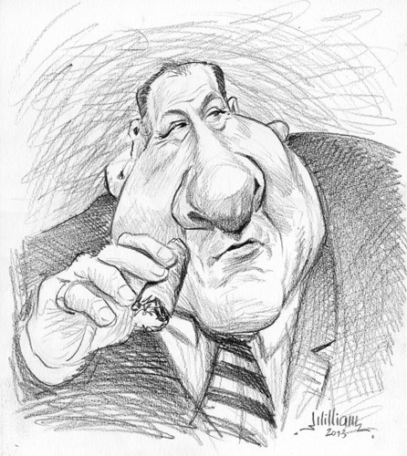 Cartoon: James Gandolfini (medium) by William Medeiros tagged actor,movies,series,soprano
