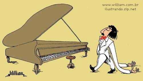 Cartoon: Pianist (medium) by William Medeiros tagged pianist,piano,concert,