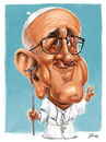 Cartoon: Francisco I (small) by William Medeiros tagged pope,papa,francisco