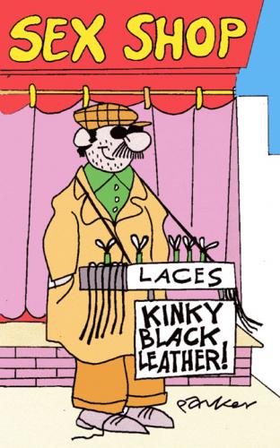 Cartoon: Kinky (medium) by daveparker tagged shop,leather,laces,busker,