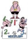 Cartoon: All in. (small) by daveparker tagged wrestling podium runners up 
