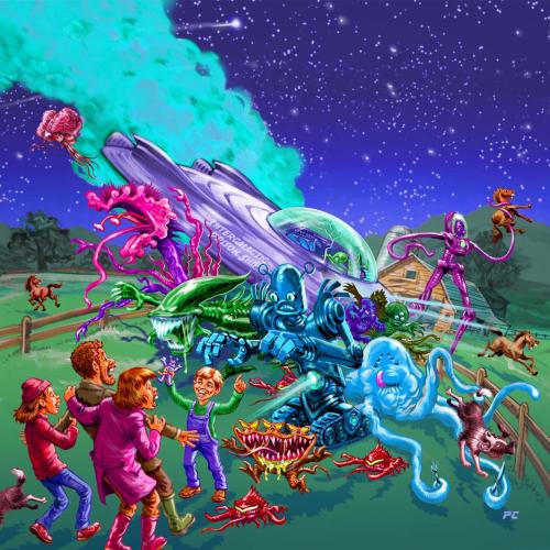 Cartoon: Science Fiction music for kids (medium) by Paul Cemmick tagged alien,aliens,spaceship,spacecraft,monsters,science,fiction