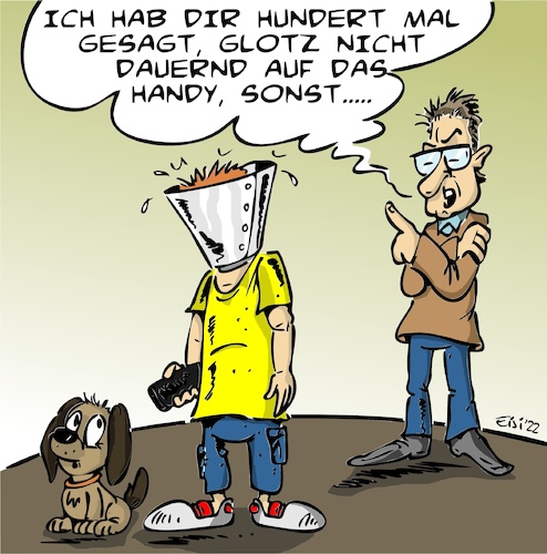 Cartoon: Erziehungstipp (medium) by eisi tagged kids,handy,erziehung