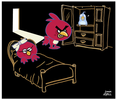 Cartoon: really angry.. (medium) by juniorlopes tagged angry,bird,angry,bird