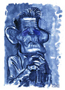 Cartoon: Chet Blue (small) by juniorlopes tagged chet,baker,jazz