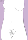Cartoon: Leftovers (small) by LeeFelo tagged leftovers,breakfast,woman,nude,pubic,purple,fish,skeleton,smile,breast,white,line,black,quick